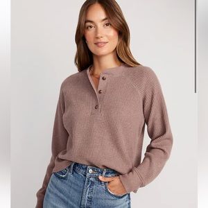 Old Navy Waffle Knit Henley Sweater